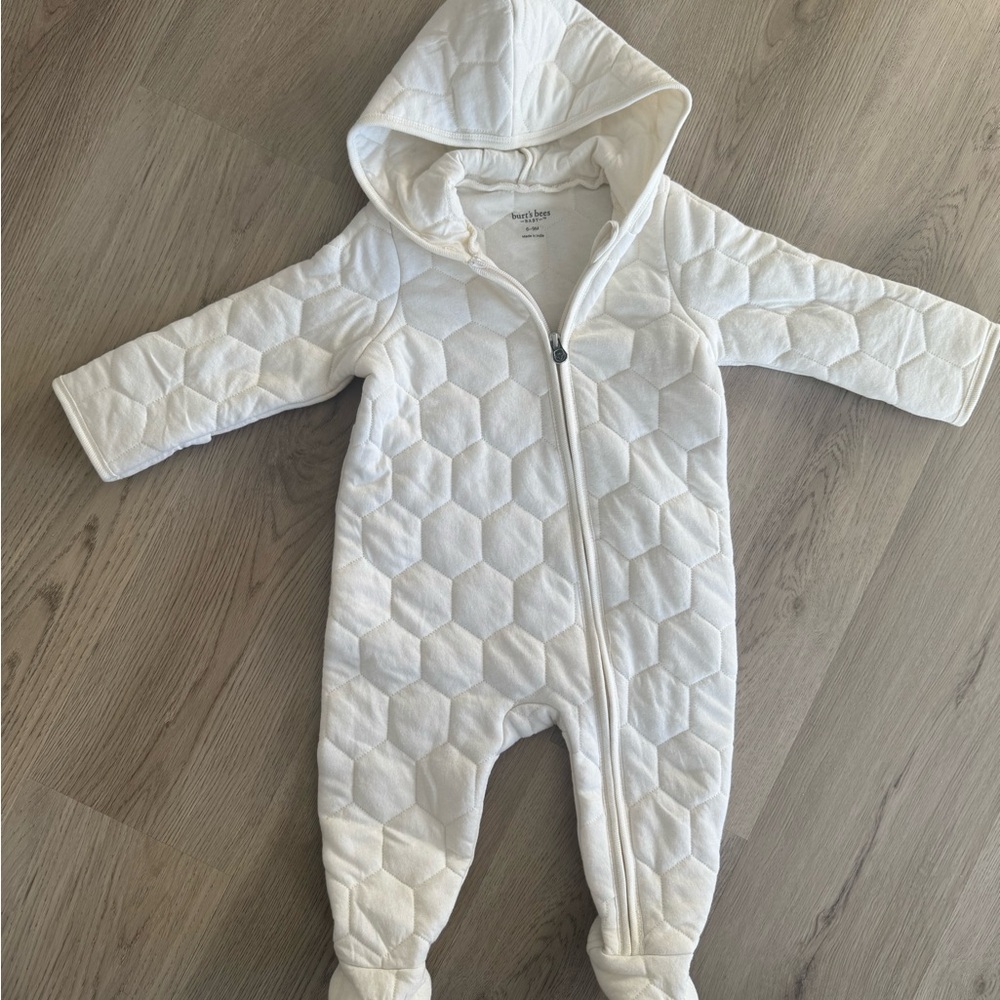 NWOT Burt's Bees Baby Organic Cotton Honeycomb Quilted Bunting (Cream)